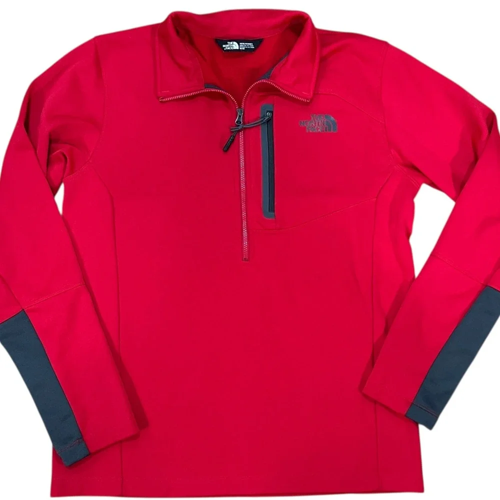 The North Face Men's Medium Red Canyonlands‎ 1/2 Zip Fleece Pullover Jacket
